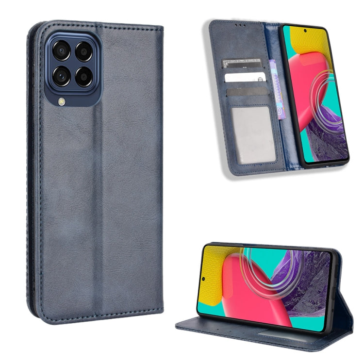 For Samsung Galaxy M53 5G Magnetic Buckle Retro Texture Leather Phone Case