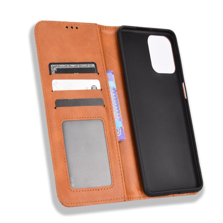 For Samsung Galaxy M53 5G Magnetic Buckle Retro Texture Leather Phone Case