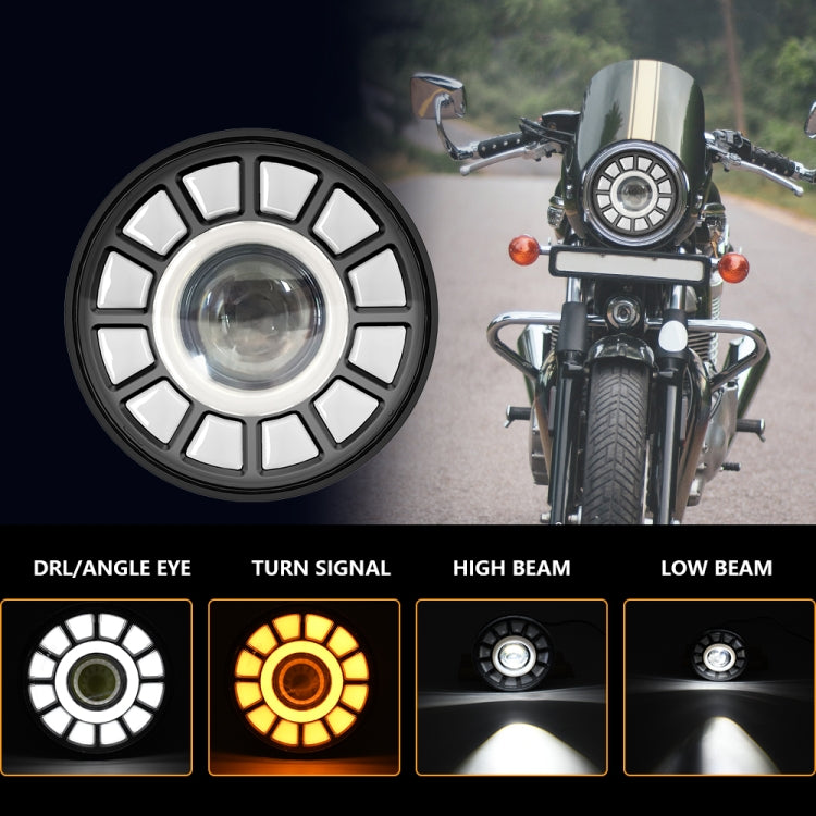 C0062 5.75 inch Square Double Angel Eyes Motorcycle Headlight