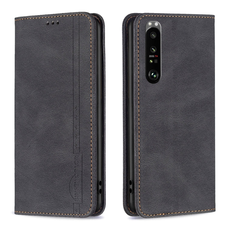 For Sony Xperia 1 III Magnetic RFID Blocking Anti-Theft Leather Phone Case