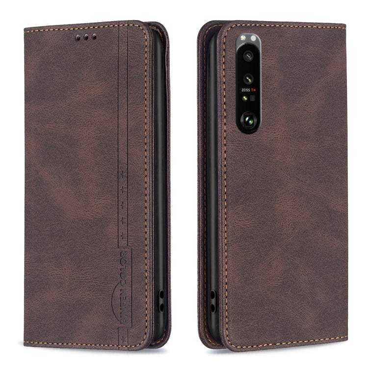For Sony Xperia 1 III Magnetic RFID Blocking Anti-Theft Leather Phone Case