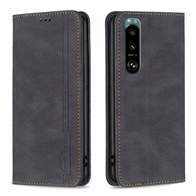 For Sony Xperia 5 III Magnetic RFID Blocking Anti-Theft Leather Phone Case