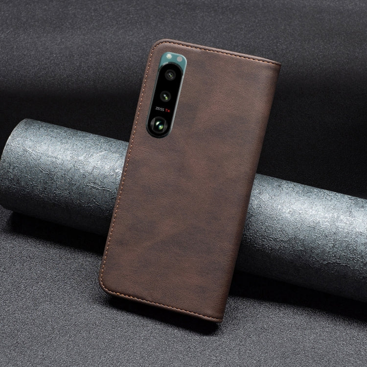 For Sony Xperia 5 III Magnetic RFID Blocking Anti-Theft Leather Phone Case