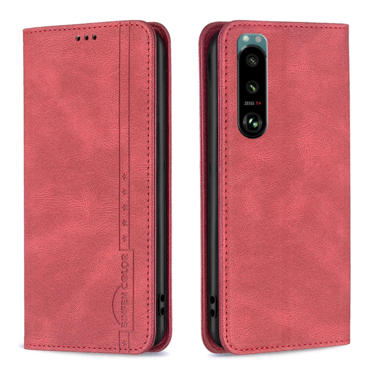 For Sony Xperia 5 III Magnetic RFID Blocking Anti-Theft Leather Phone Case