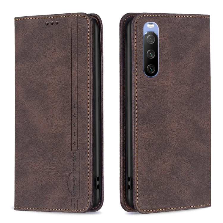 For Sony Xperia 10 III Magnetic RFID Blocking Anti-Theft Leather Phone Case