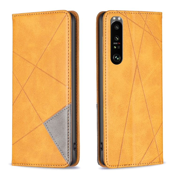 For Sony Xperia 1 III Prismatic Invisible Magnetic Leather Phone Case