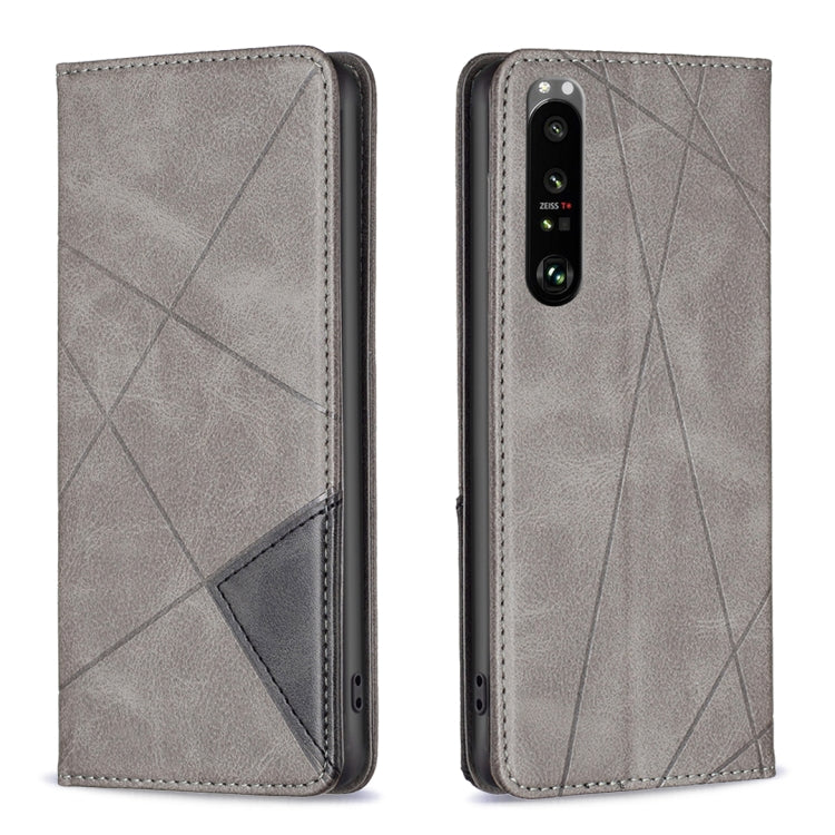 For Sony Xperia 1 III Prismatic Invisible Magnetic Leather Phone Case