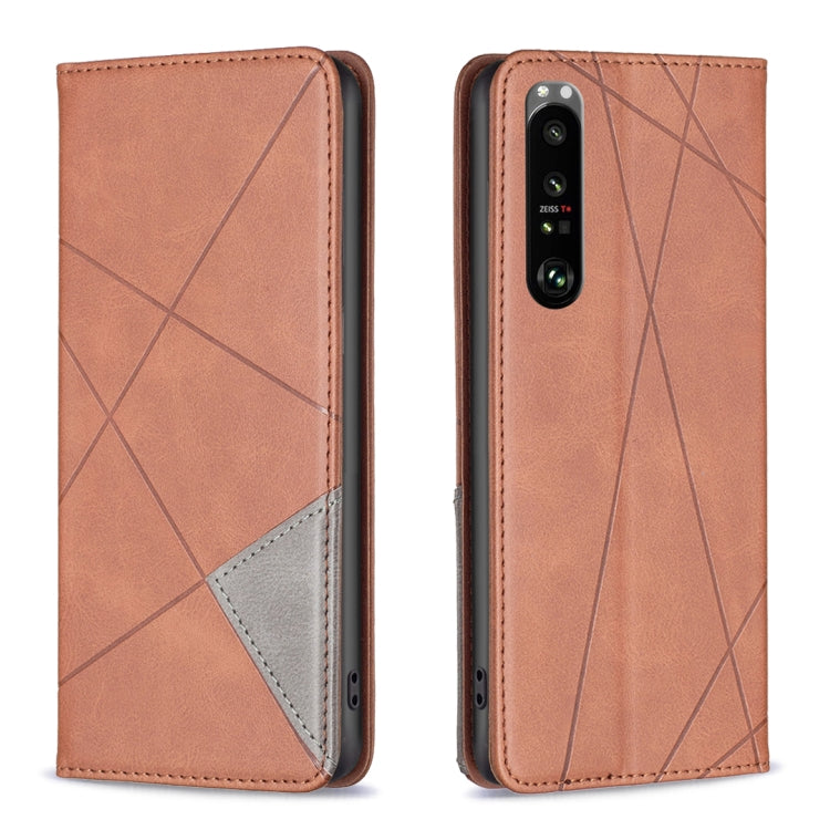 For Sony Xperia 1 III Prismatic Invisible Magnetic Leather Phone Case