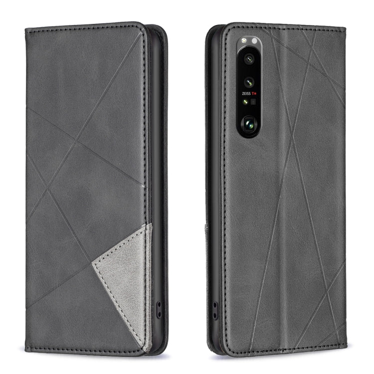 For Sony Xperia 1 III Prismatic Invisible Magnetic Leather Phone Case