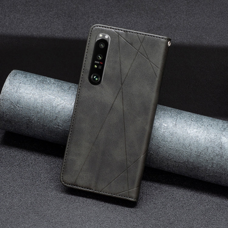 For Sony Xperia 1 III Prismatic Invisible Magnetic Leather Phone Case