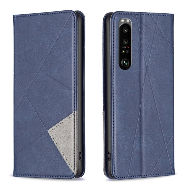 For Sony Xperia 1 III Prismatic Invisible Magnetic Leather Phone Case