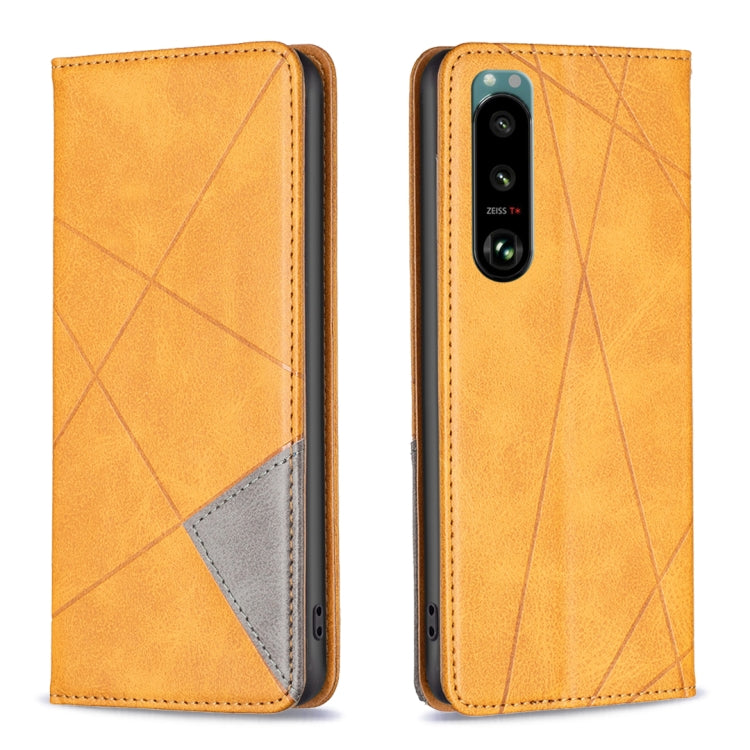 For Sony Xperia 5 III Prismatic Invisible Magnetic Leather Phone Case