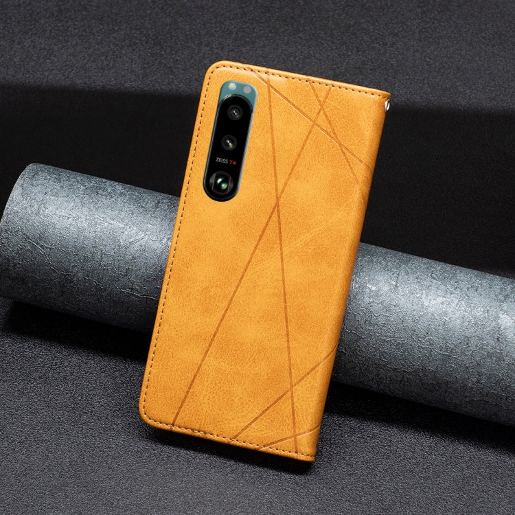 For Sony Xperia 5 III Prismatic Invisible Magnetic Leather Phone Case