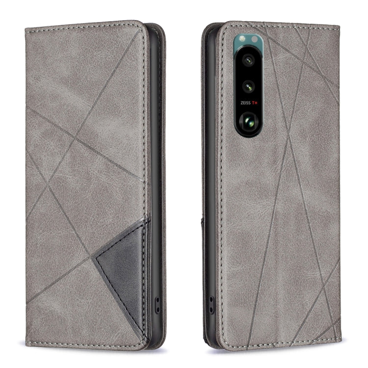 For Sony Xperia 5 III Prismatic Invisible Magnetic Leather Phone Case