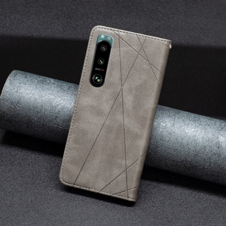 For Sony Xperia 5 III Prismatic Invisible Magnetic Leather Phone Case