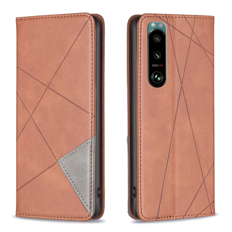 For Sony Xperia 5 III Prismatic Invisible Magnetic Leather Phone Case