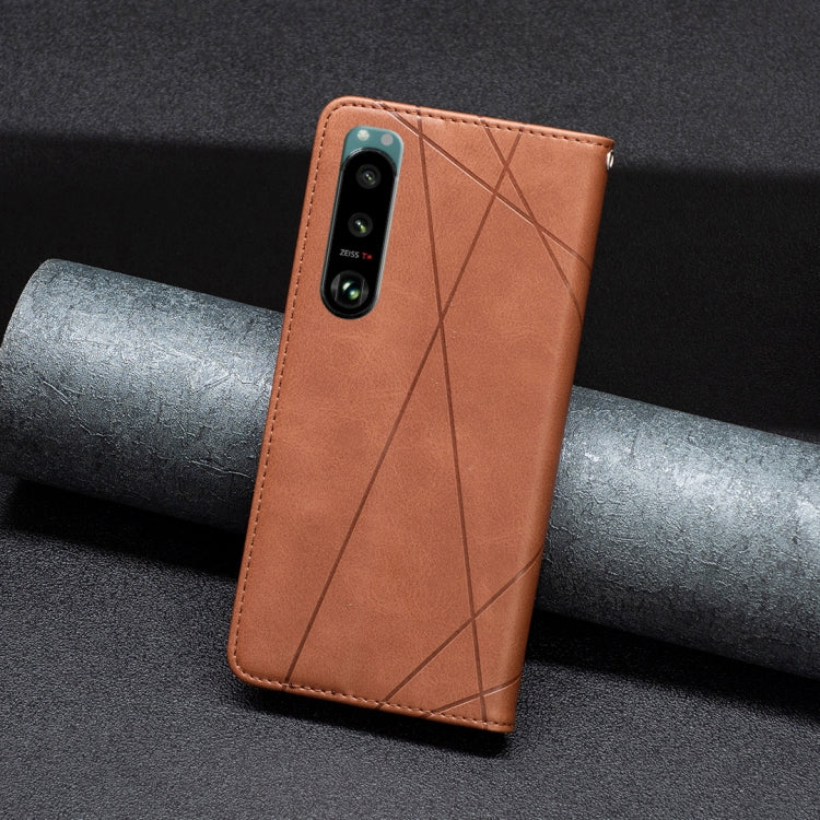 For Sony Xperia 5 III Prismatic Invisible Magnetic Leather Phone Case