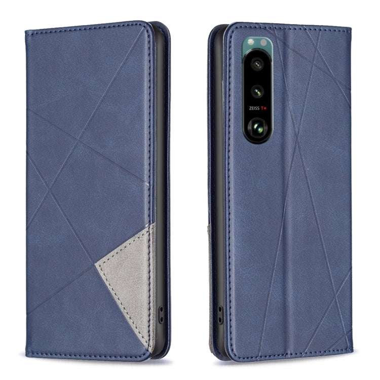 For Sony Xperia 5 III Prismatic Invisible Magnetic Leather Phone Case