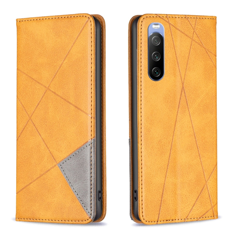For Sony Xperia 10 III Prismatic Invisible Magnetic Leather Phone Case