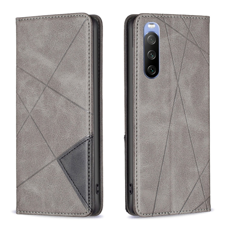 For Sony Xperia 10 III Prismatic Invisible Magnetic Leather Phone Case
