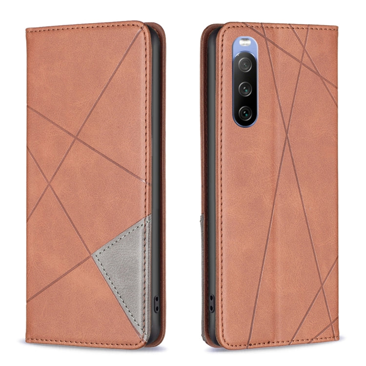 For Sony Xperia 10 III Prismatic Invisible Magnetic Leather Phone Case