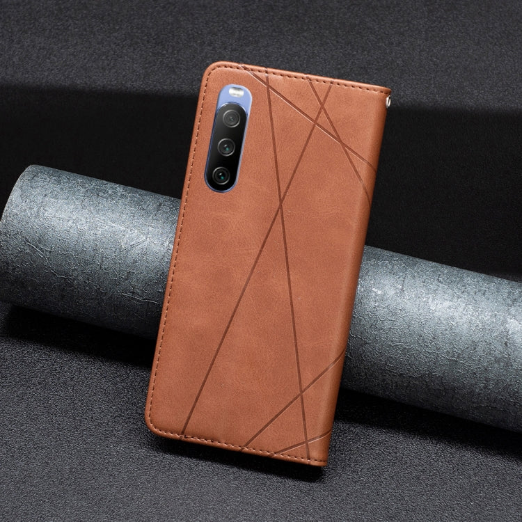 For Sony Xperia 10 III Prismatic Invisible Magnetic Leather Phone Case
