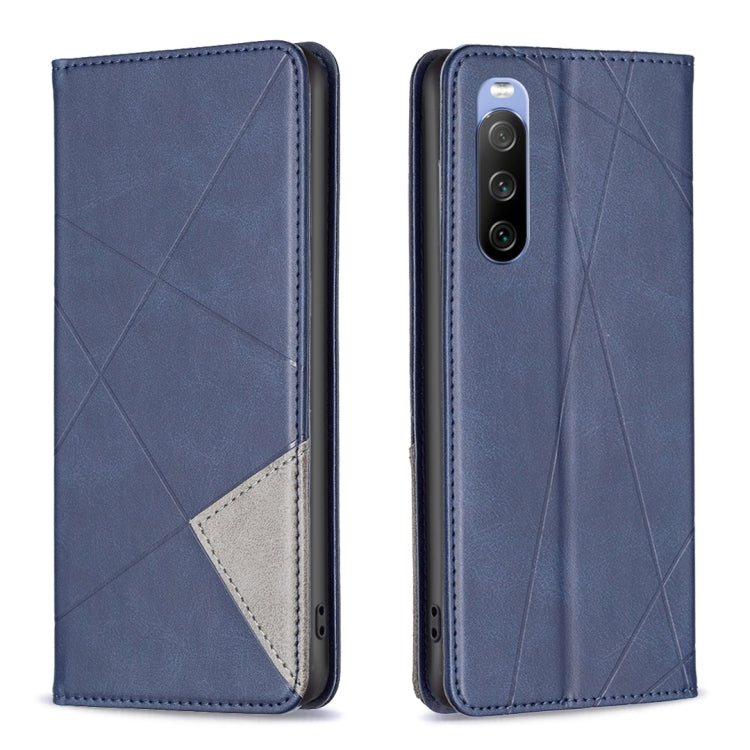 For Sony Xperia 10 III Prismatic Invisible Magnetic Leather Phone Case