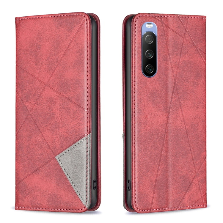 For Sony Xperia 10 III Prismatic Invisible Magnetic Leather Phone Case