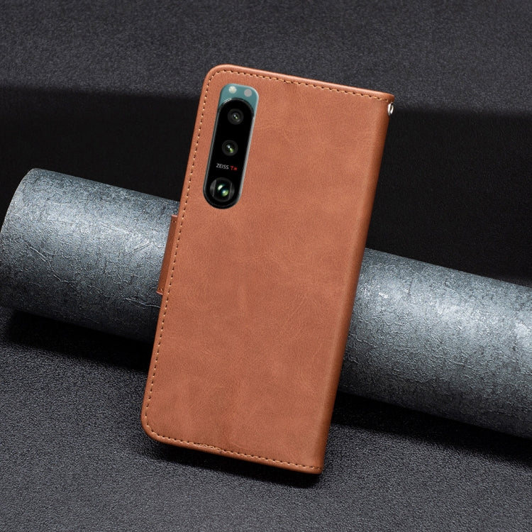 For Sony Xperia 5 III Lambskin Texture Leather Phone Case