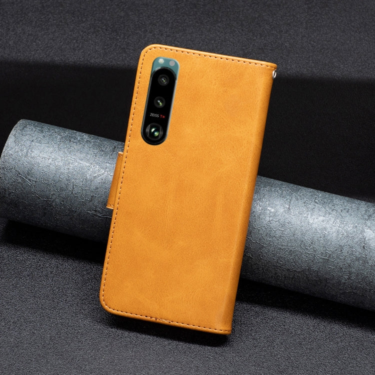 For Sony Xperia 5 III Lambskin Texture Leather Phone Case