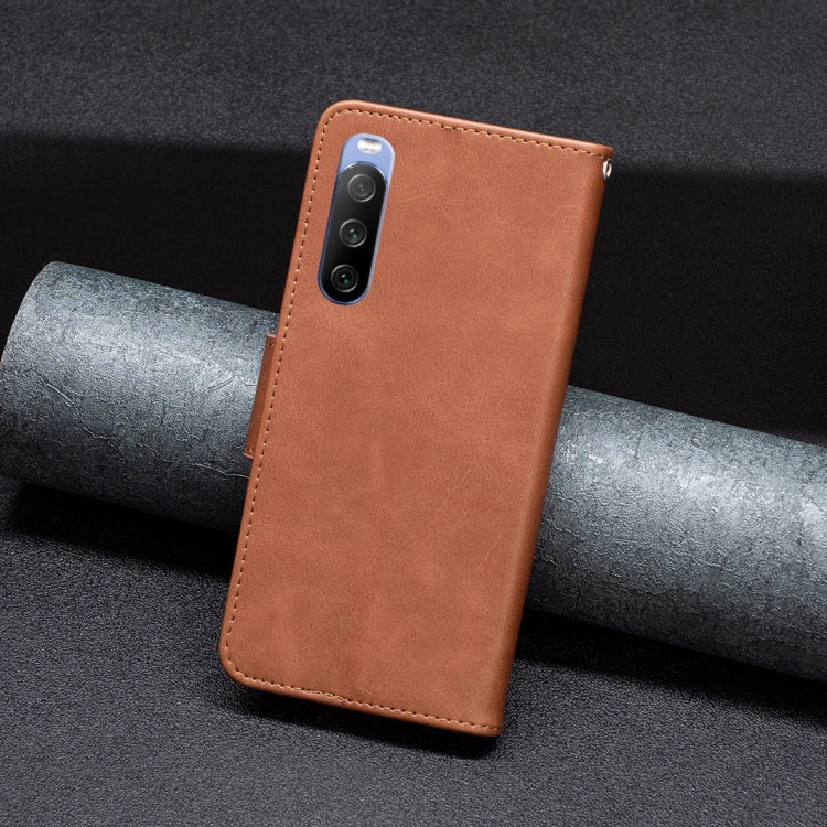 For Sony Xperia 10 III Lambskin Texture Leather Phone Case