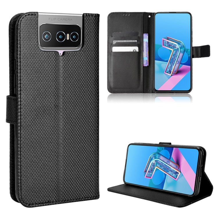 For Asus Zenfone 7 ZS670KS / 7 Pro ZS671KS Diamond Texture Leather Phone Case