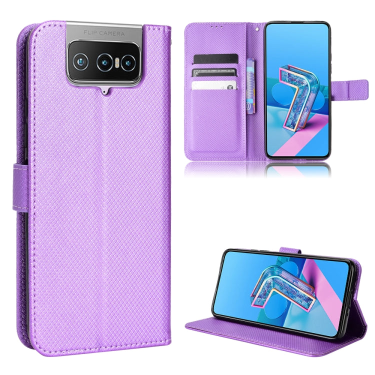 For Asus Zenfone 7 ZS670KS / 7 Pro ZS671KS Diamond Texture Leather Phone Case