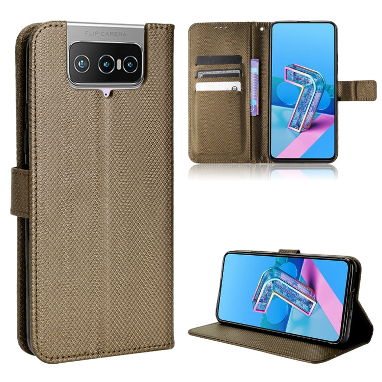 For Asus Zenfone 7 ZS670KS / 7 Pro ZS671KS Diamond Texture Leather Phone Case