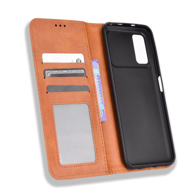 For Xiaomi Poco M4 Pro 4G Fine Hole Magnetic Buckle Retro Texture Leather Phone Case