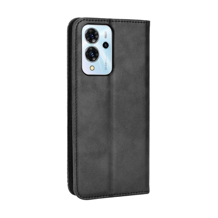 For ZTE Blade V40 Pro Magnetic Buckle Retro Texture Leather Phone Case