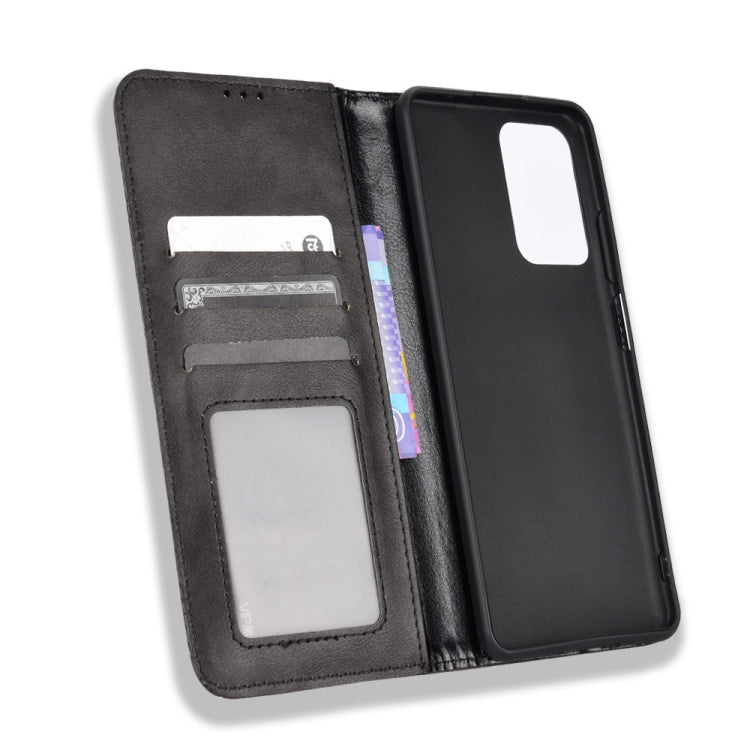 For ZTE Blade V40 Pro Magnetic Buckle Retro Texture Leather Phone Case