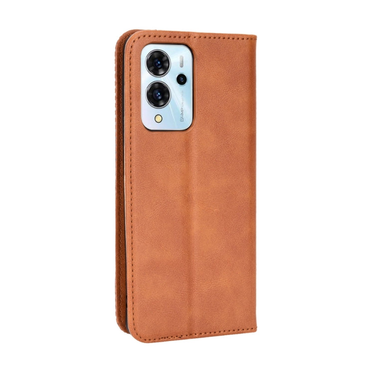 For ZTE Blade V40 Pro Magnetic Buckle Retro Texture Leather Phone Case