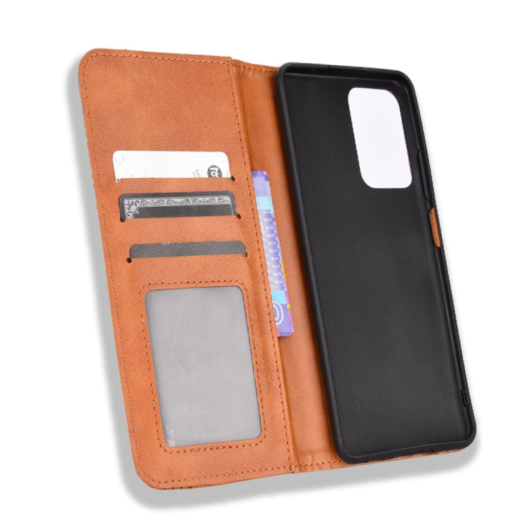 For ZTE Blade V40 Pro Magnetic Buckle Retro Texture Leather Phone Case