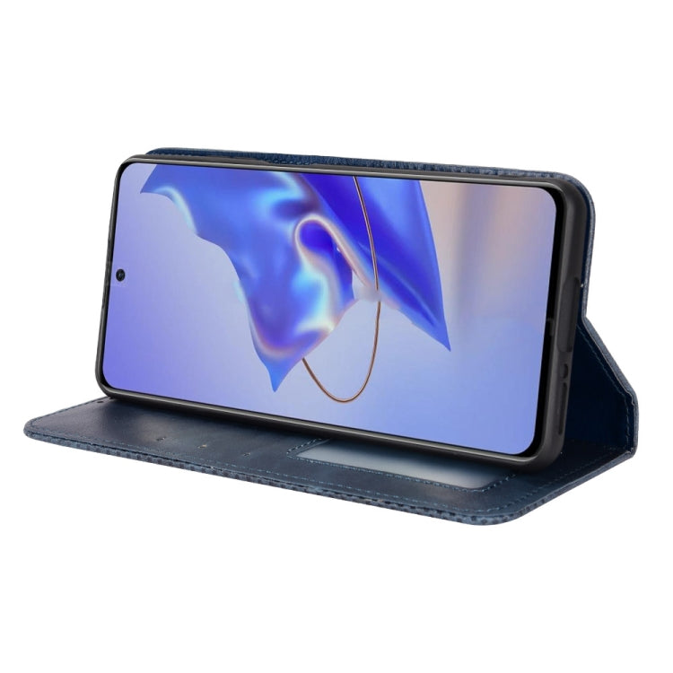 For ZTE Blade V40 Pro Magnetic Buckle Retro Texture Leather Phone Case