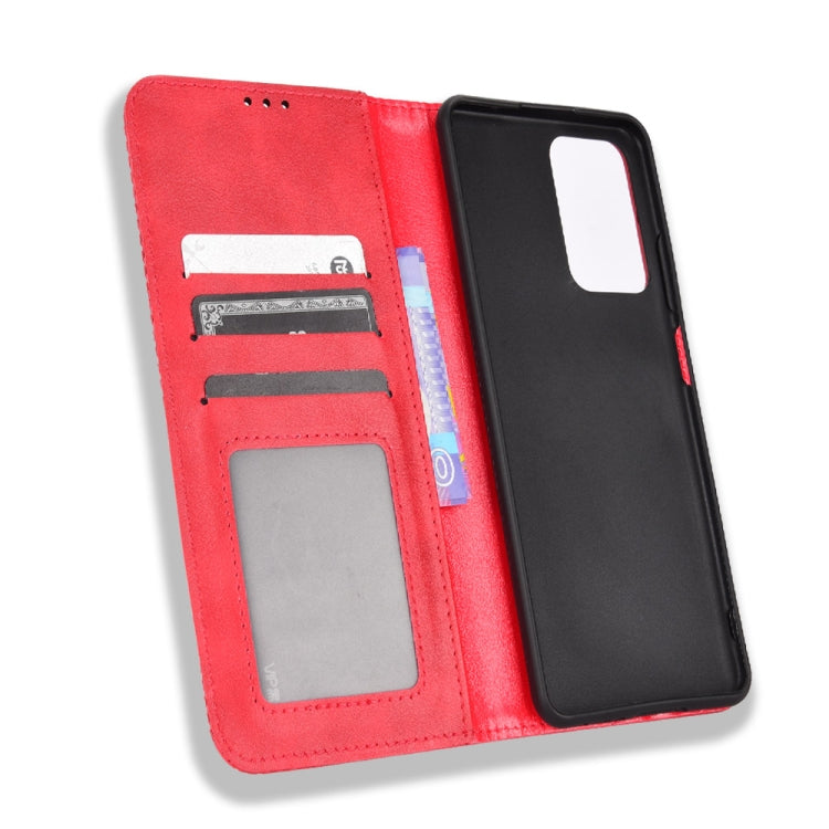 For ZTE Blade V40 Pro Magnetic Buckle Retro Texture Leather Phone Case