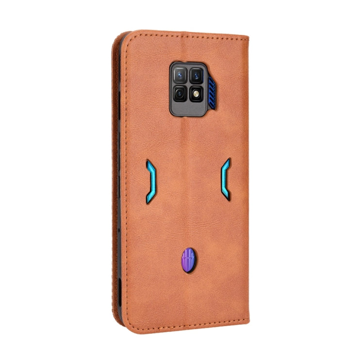 For ZTE nubia Red Magic 7 Pro Magnetic Buckle Retro Texture Leather Phone Case