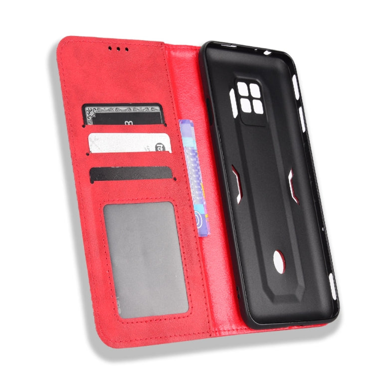 For ZTE nubia Red Magic 7 Pro Magnetic Buckle Retro Texture Leather Phone Case
