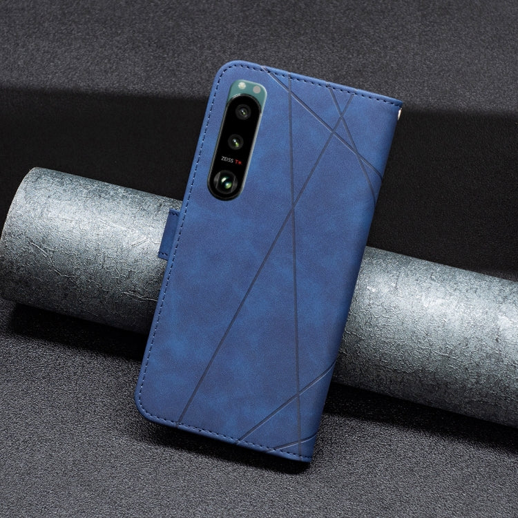 For Sony Xperia 5 III BF05 Magnetic Buckle Rhombus Texture Leather Phone Case