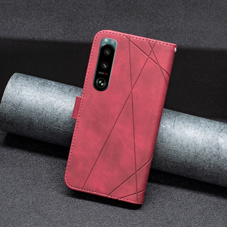 For Sony Xperia 5 III BF05 Magnetic Buckle Rhombus Texture Leather Phone Case
