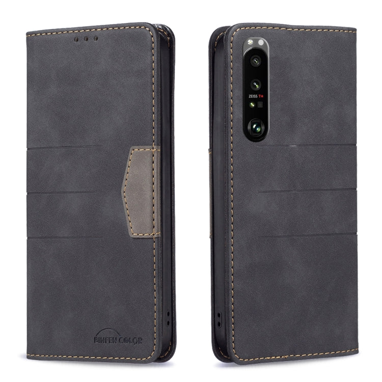 For Sony Xperia 1 III Magnetic Splicing Leather Phone Case