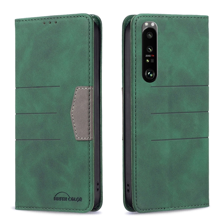 For Sony Xperia 1 III Magnetic Splicing Leather Phone Case