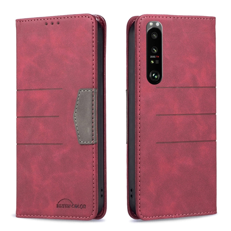 For Sony Xperia 1 III Magnetic Splicing Leather Phone Case