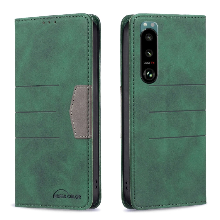 For Sony Xperia 5 III Magnetic Splicing Leather Phone Case