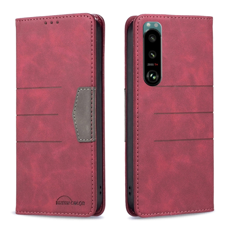 For Sony Xperia 5 III Magnetic Splicing Leather Phone Case